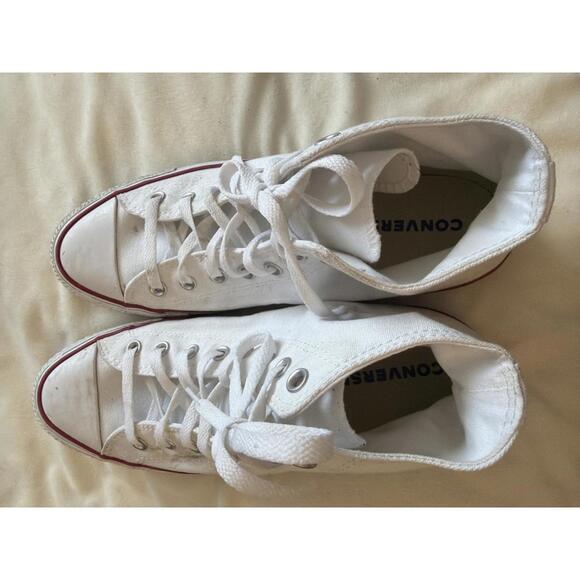 Converse Other - White Converse Hi-tops Men Size 11, Wom Size 13